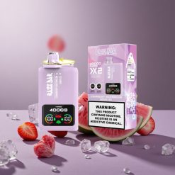 Razz Bar 40000 Puffs Wegwerp Vape Aardbei_Watermeloen_Druiven Ijs met Power Screen Display en 650 Mah Batterij Type-C Poort